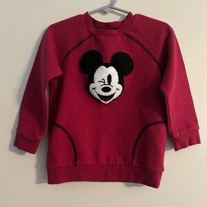 Kids Red Mickey Mouse Pullover Sweatshirt